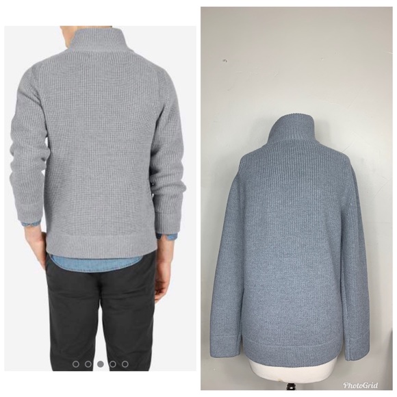 Everlane ribbed Zip Up cardigan - Picture 2 of 3